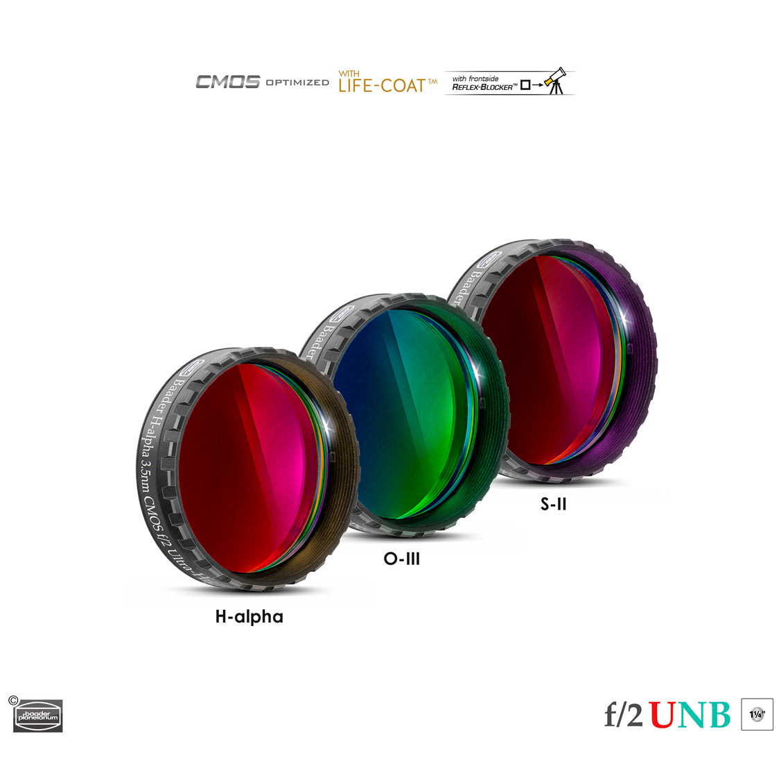 BAADER CMOS 3.5 / 4nm SHO F/2 HIGHSPEED FILTER SET.