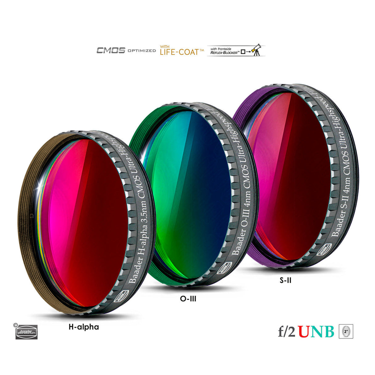 BAADER CMOS 3.5 / 4nm SHO F/2 HIGHSPEED FILTER SET.