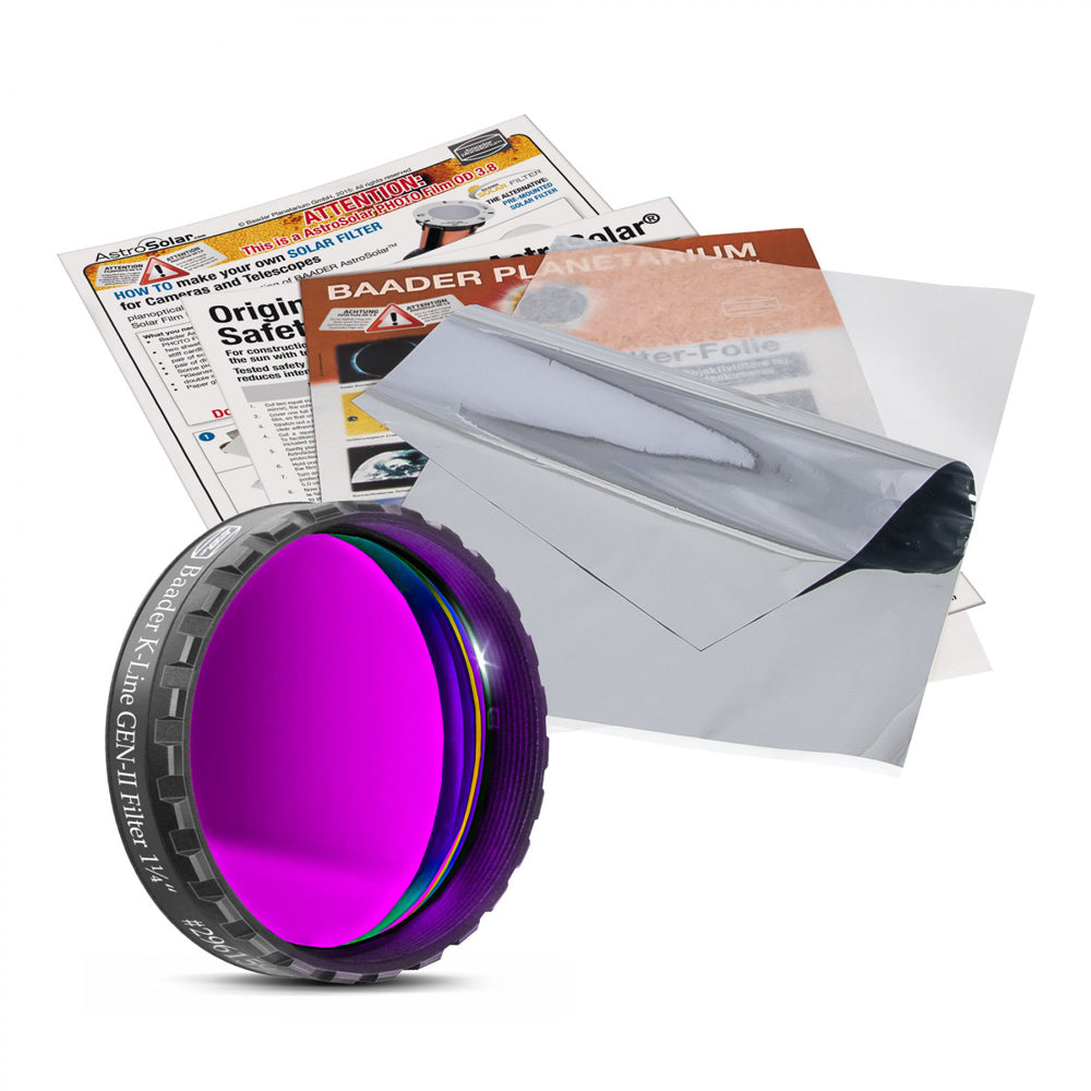 BAADER CALCIUM GEN-II FILTER 1.25" & 3.8 ASTROSOLAR FILM.