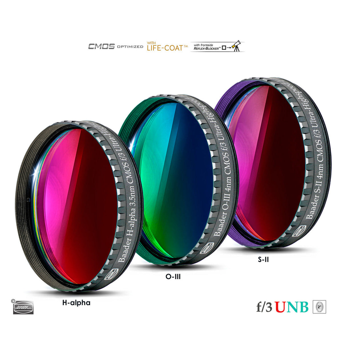 BAADER CMOS 3.5 / 4nm SHO F/3 HIGHSPEED FILTER SET.