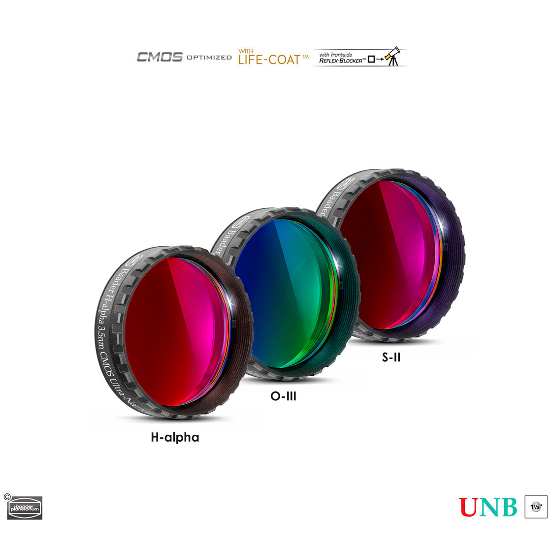 BAADER CMOS SHO 3.5 / 4nm ULTRA-NARROWBAND FILTER SET.