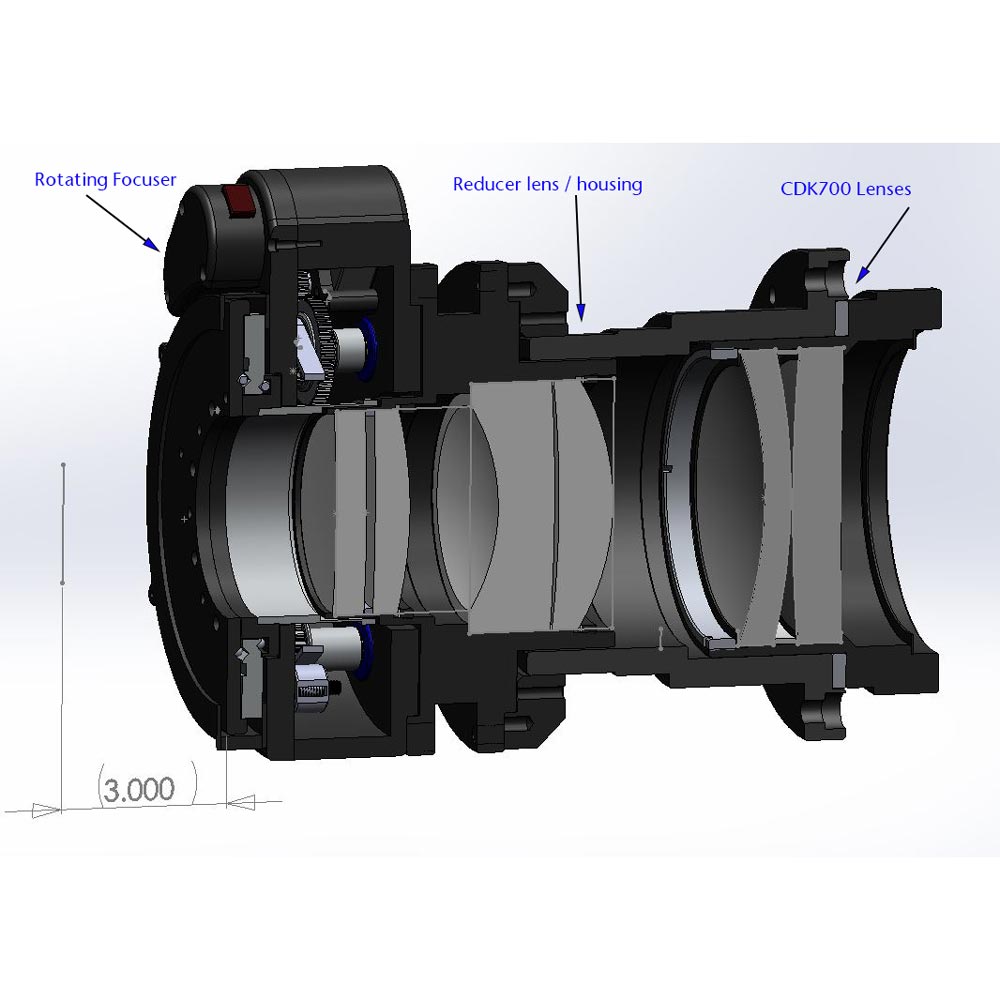 PLANEWAVE REDUCER 0.7X FOR CDK700.